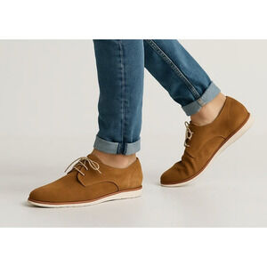 Nisolo Mens Lightweight Flex Derby Shoes Tan Leather Size 11 NIB Travel Vacation